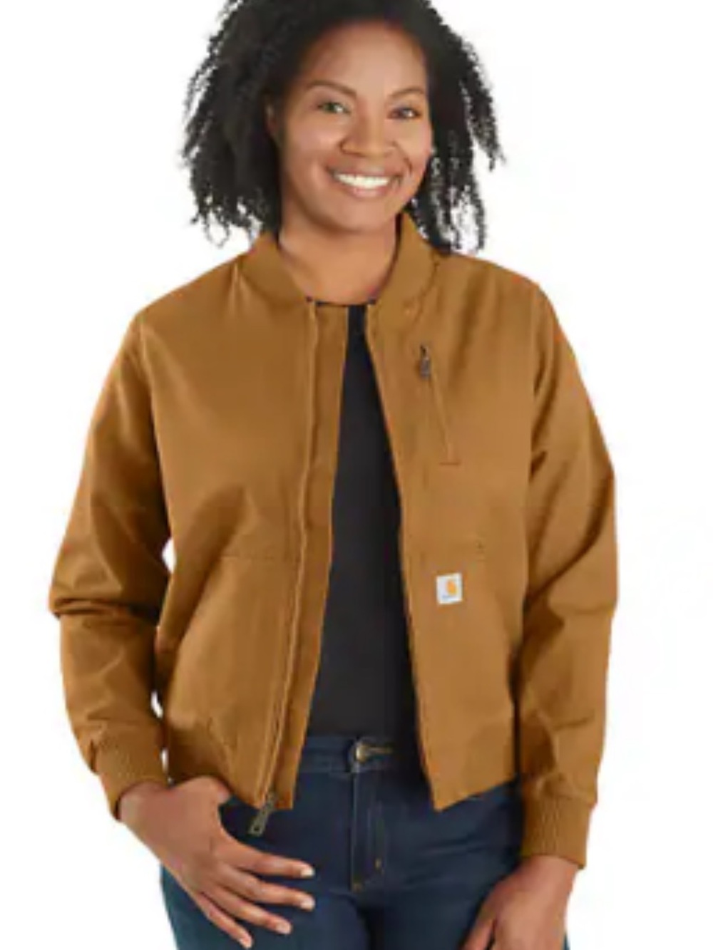 Carhartt Crawford Classic Brown Rugged Flex Relaxed Fit Bomber Jacket M 8 10